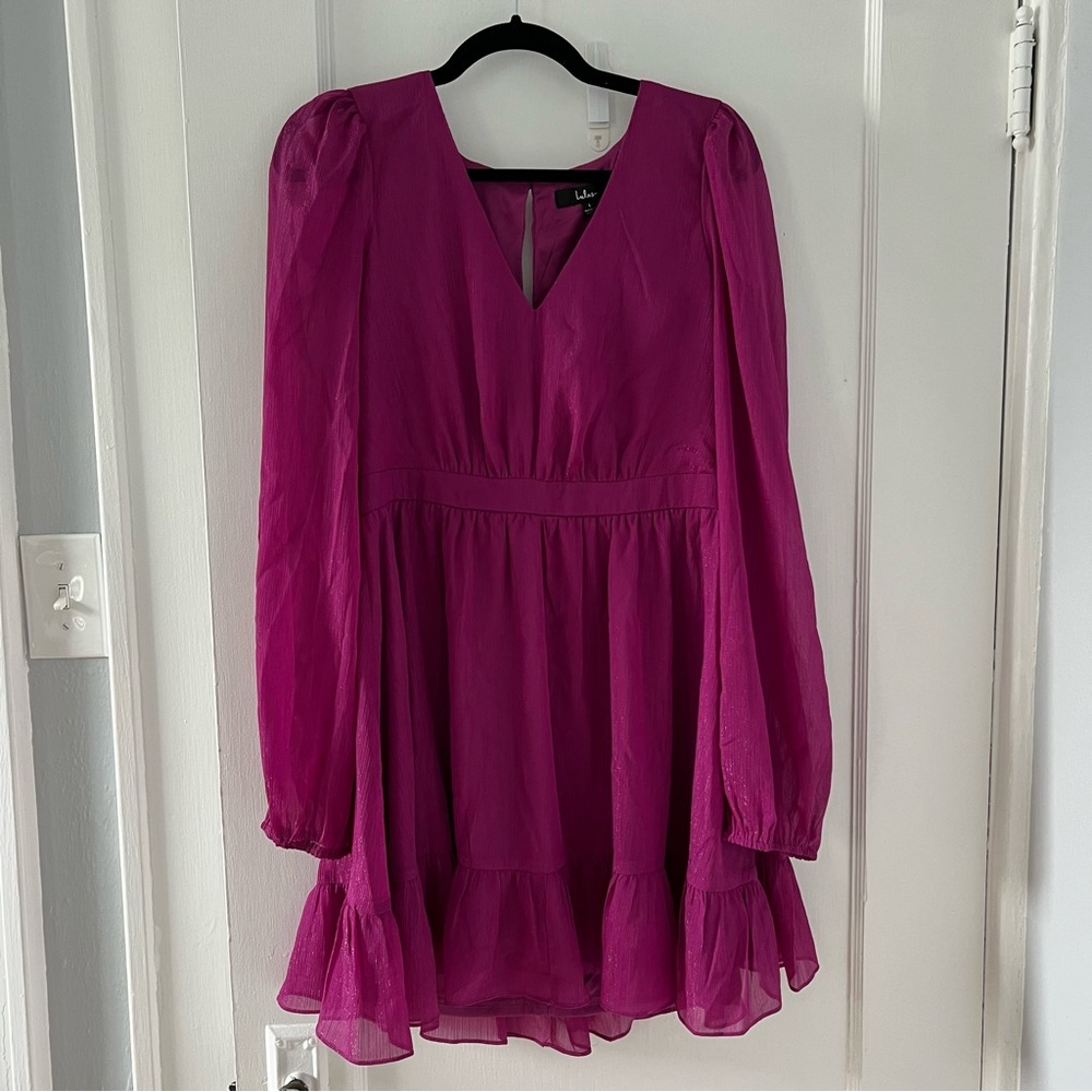 Pink long sleeve lulus dress size large NWT never worn